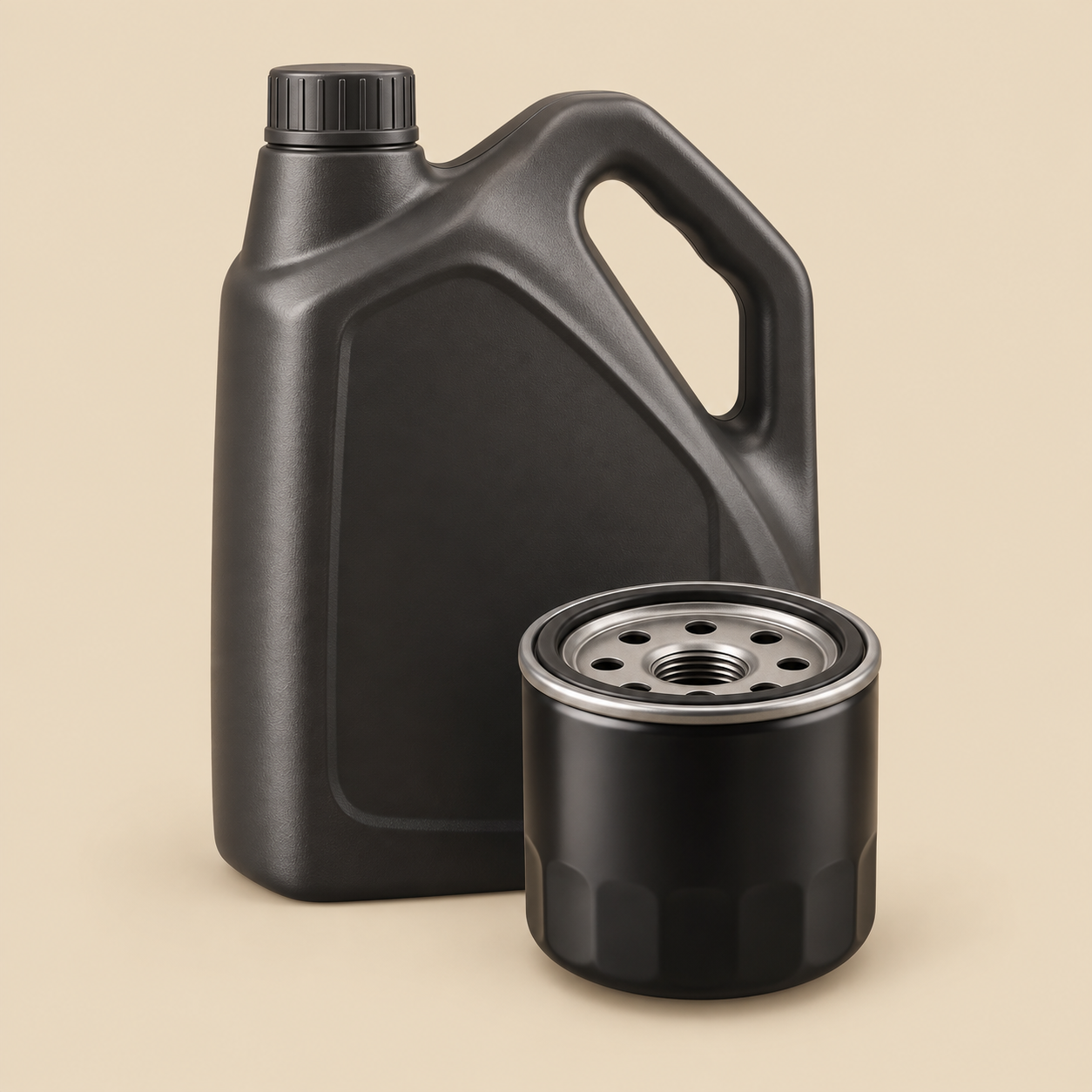 Oil container and oil filter